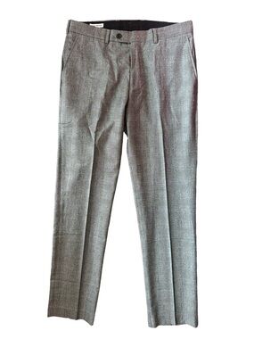 Spier & Mackay Wool Contemporary Slim Trousers Glen Check Plaid Sz 33